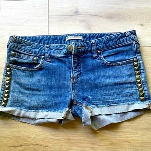 Free people denim Jean shorts with studs